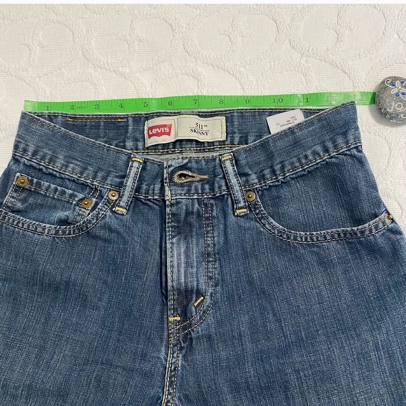 Levi’s 511 Skinny Jeans Distressed Med Wash Girl Size 14 Reg 27x27 - Picture 6 of 9